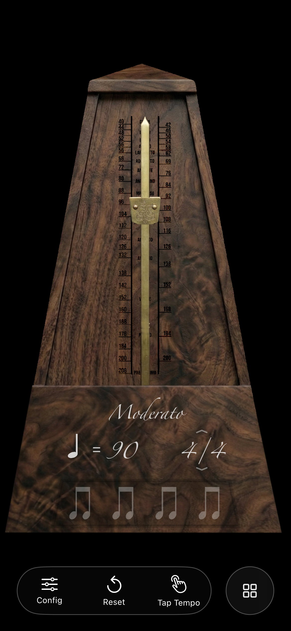 ChronoChord App Interface on iPhone
