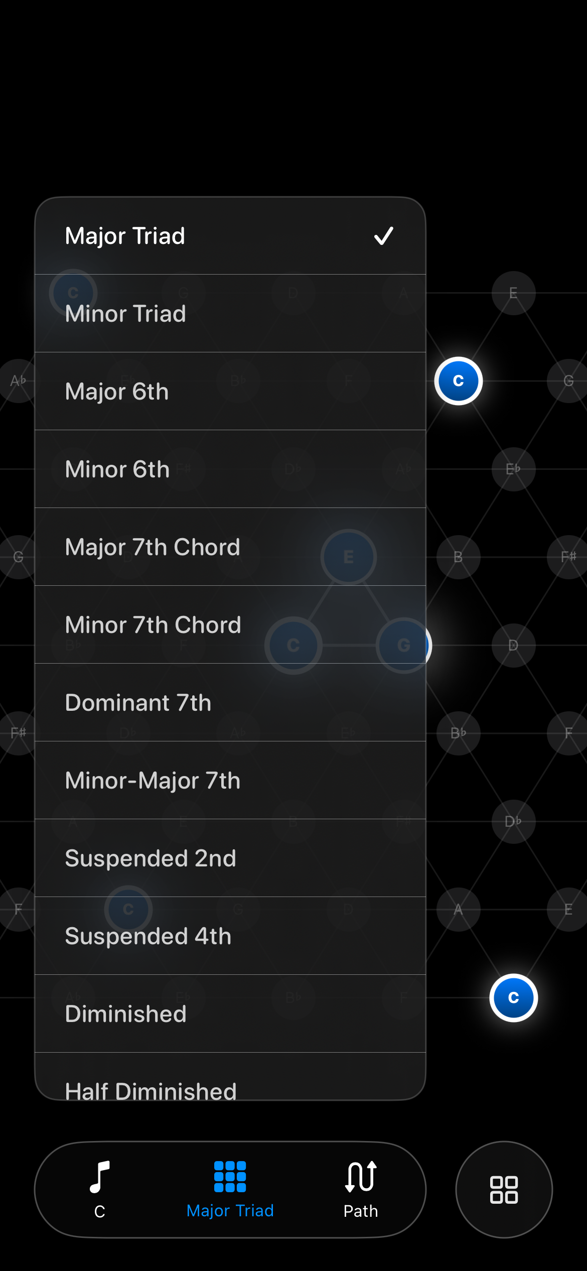 Tonnetz Chord Selection